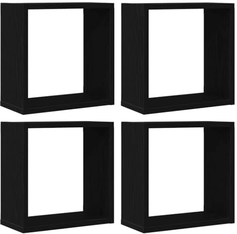 vidaXL Würfel-Wandregale 4 STK. Schwarz Eichen-Optik 30x15x30 cm