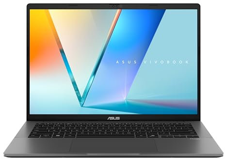 ASUS Vivobook S 14 S3407CA-LY040W - Ordenador Portátil 14 WUXGA (Intel Core Ultra 7 255H, 16GB RAM, 1TB SSD, ARC 140T, Windows 11 Home) Gris Mate - Teclado QWERTY español