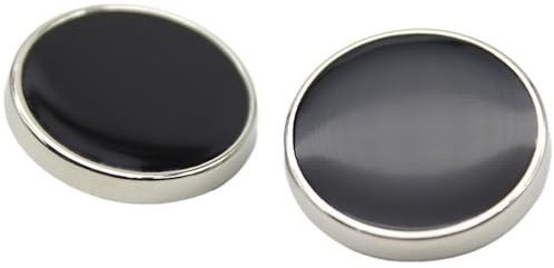 Codulu 2PCS botones redondos vintage para coser-Negro/Plata-11.5mm
