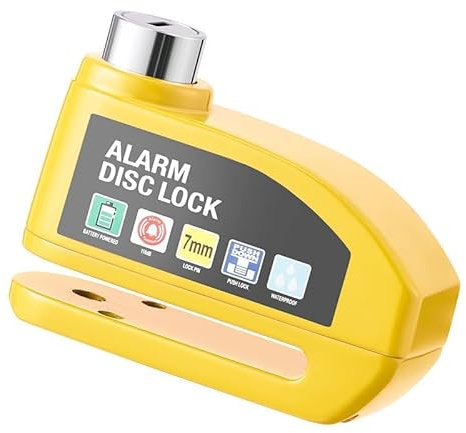 Vemfay Blocca Disco Allarme Sonoro 110DB, Serratura Motocicletta di Alta Sicurezza con Cavo di Richiamo 1,2m per Freni