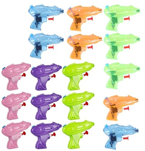 CUEMOON 18 st mini vattenpistoler, plast vattenpistol, vattenuppsättning sprutpistol, vattenpistol för sommar utomhuspool, 8 cm, flerfärgad