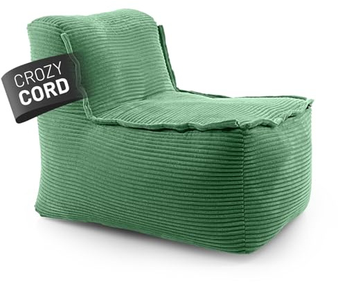 LUMALAND Modulär sittsäck mitten manchester, 200 l för modulär soffa | perfekt matchning med fåtölj och puff | EPS-pärlor, saccosäck med fyllning | Inomhus lounge sittdyna tvättbar för vardagsrum