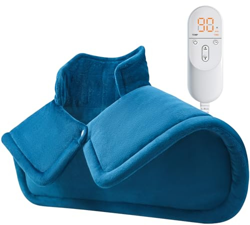 Heating Pad for Neck Shoulders Back, Weighted Heated Wrap, Electric Neck Shoulder Heating Pads 6 Heat Settings 4 Auto-Off,Mothers Day Gifts for Mom, Anniversary Birthday Gifts for Women Men Dad, Blue
