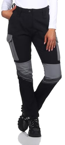 Rock Creek Damen Softshellhose Outdoor Hosen Wanderhose Sporthose Regenhose Damenhosen Outdoorhose Wasserdicht Taschen Softshell Hosen D-483 Grau 2XL