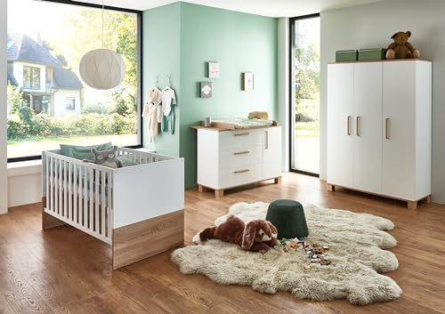 Arthur Berndt Babymöbel-Set Jana 3.teilig Kleiderschrank Wickelkommode Bett