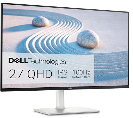 Dell S2725DS Monitor - 27 Inch, QHD (2560x1440) Display, 100Hz refresh rate, 1500:1 contrast ratio, TÜV Rheinland Eye comfort 4 Star,Integrated 2x5W speaker, Height/Tilt/Swivel/Pivot- Ash White color