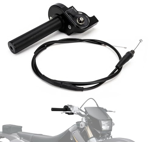 IUVWISN Kit Acceleratore Rapido Moto 7/8'' 22mm Gas Rapido Manopola Acceleratore Rapido Moto con Cavo Acceleratore Universale per Manubrio 50 110 125 150 200 250cc Dirt Pit Bike ATV Mini Bike Nero