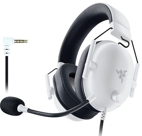 Razer BlackShark V2 X (PlayStation) - Cuffie e-sport cablate per console PlayStation 5 (250 g, microfono cardioide, driver da 50 mm, cancellazione passiva del rumore, jack da 3,5 mm) Bianco
