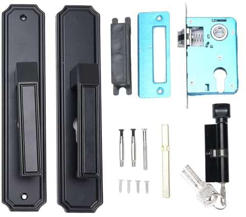 Depisuta Palanca de la Puerta de Entrada con Cerradura y Llave, Manija de Puerta de Entrada con Llave, Bloqueo de Puerta de Entrada de Entrada de Puerta de Servicio Pesado Pandilla de