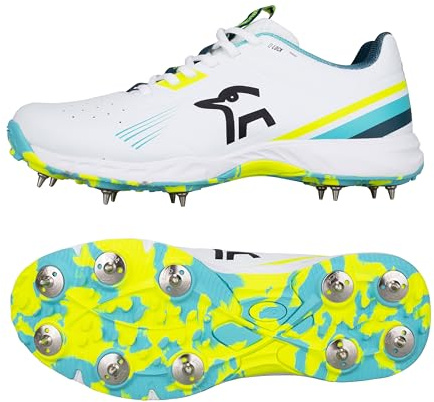 Kookaburra KC 3.0 Spike Cricket Shoe - Aqua/Yellow