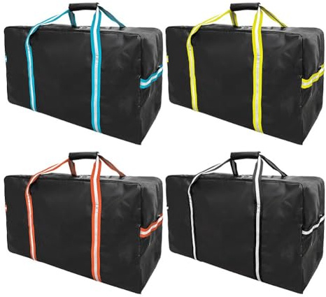 Tidevib Per Heavy Duty Hockey su ghiaccio, 78 x 41 x 36 cm, telone in PVC con rete ventilata, guanti da ghiaccio, equipaggiamento del casco, nero