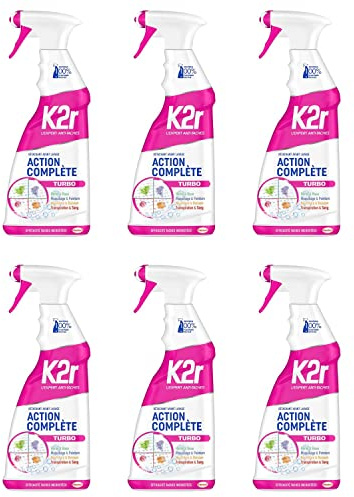 K2R Lot de 6 Actions Complète Turbo – Pistolet (750mL) – Détachant avant-lavage