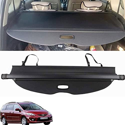 Auto Laderaumabdeckung Cargo Cover FüR Mazda 5 M5 2007-2020, Ausziehbar Kofferraum Schutz Abdeckung Ablagen Kofferraumabdeckung Schutz GepäCkrollo Rollo Anti-Peeping ZubehöR