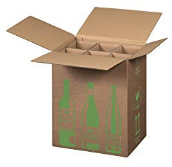 karton-billiger | Flaschenversandkarton Weinkarton Flaschenversand PTZ Zertifikat, DPD, Hermes, 2 Größen | 6-12 Flaschen (5 St, 6 Flaschen)