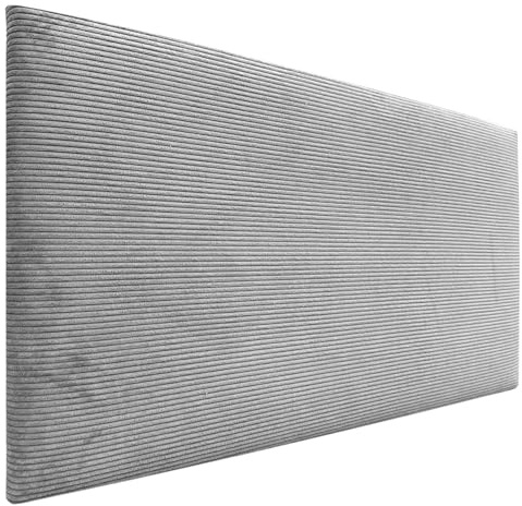 DHOME Kopfteil in unifarbenem Cord, hohe Qualität, modernes gepolstertes Kopfteil, Luxus-Bett, gepolstertes Schlafzimmer (Grau, 90 cm)