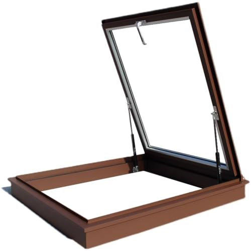 IYUESQ Fenêtre de Toit de Secours, fenêtre de Secours de Grenier, Trappe de Toit en Pente en Aluminium, Porte d'éclairage Naturel de sous-Sol à Plusieurs Angles pour Usine de sous-Sol (40