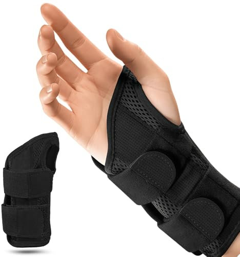 Supporto Polso con Fascia Elastica, Tutore Polso Regolabile Destro Sinistro,Design Ergonomico per Uomo e Donna,Comfort Ottimale,Struttura Stabile e Leggera, Ideale per Attività Quotidiane,Lato destro