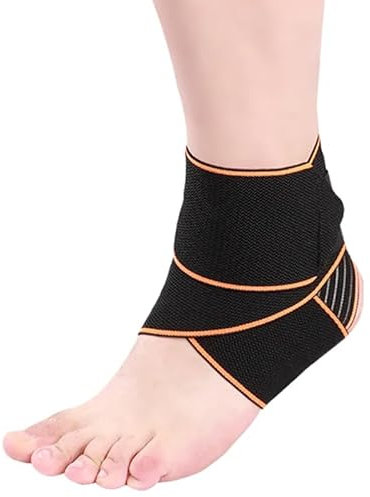 Atan Adjustable Compression Ankle Support Brace | Anti-Slip Silicone Straps | Breathable Ankle Wrap for Sprains, Sports, Injury Recovery, Pain Relief & Ligament Protection (Blue)