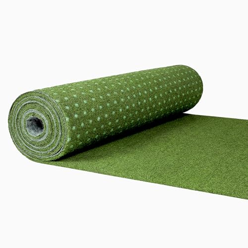 Internethandel Pfordt Kunstrasen 300x133 cm Grün, Rasenteppich mit Noppen, Outdoor Teppich wetterfest und pflegeleicht für Balkon, Terrasse und Garten