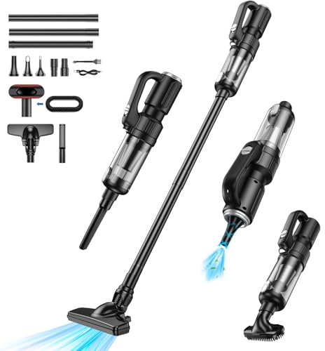 Carehabi Aspirapolvere Senza Fili 25000 Pa Aspirapolvere Auto 52000 mAh Aspirabriciole Portatile Multiangolare per Uso Auto Uffici Cucine e Abitazioni