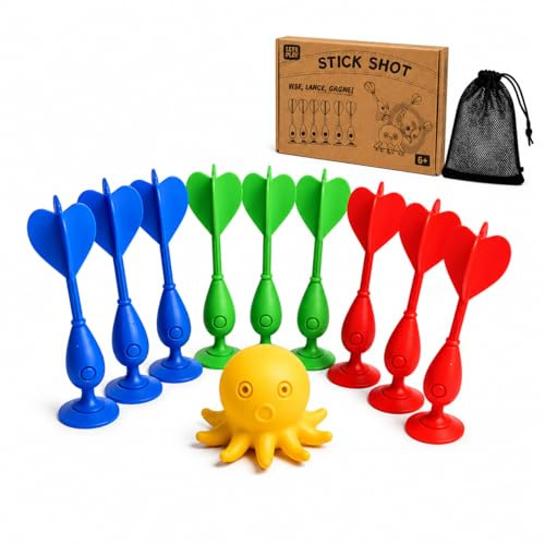 LetsPlay Stick Shot – Freccette Ventosa – Gioco di Mira e Sfida – Interno Esterno – Gioco in Famiglia – Precisione e Divertimento – Regalo Bambini e Adulti