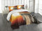 ABAKUHAUS Safari Tagesdecke Set, Safari Leopard auf Baum, Set mit Kissenbezügen Sommerdecke, für Doppelbetten 220 x 220 cm, Orange und Braun