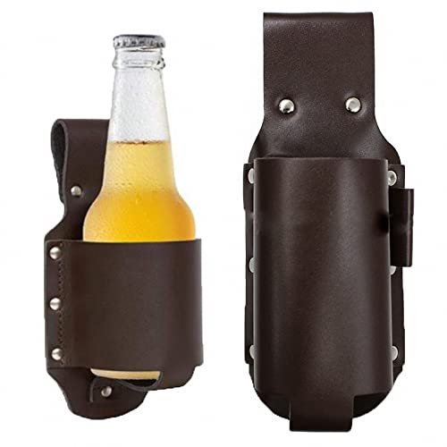 AJEYPMZ Fondina per Birra, Coperchio per Bottiglia di Birra per Alpinismo all'aperto, può Essere Indossato Intorno alla Vita Attraverso la Cintura,Gray,20 * 8cm