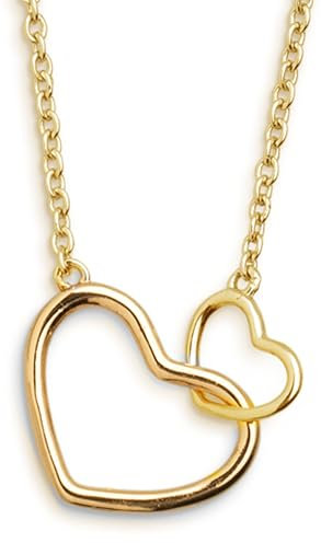XENOX® LOVE STORY Halskette - Damen Halskette aus hochwertigem 925/- Sterlingsilber mit zwei Herz-Anhänger | XS1758G