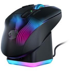 Roccat Kone XP Air – kabellose Gaming-Maus mit optischem Sensor mit 19.000 DPI, AIMO RGB-Beleuchtung, 4D-Mausrad, schwarz