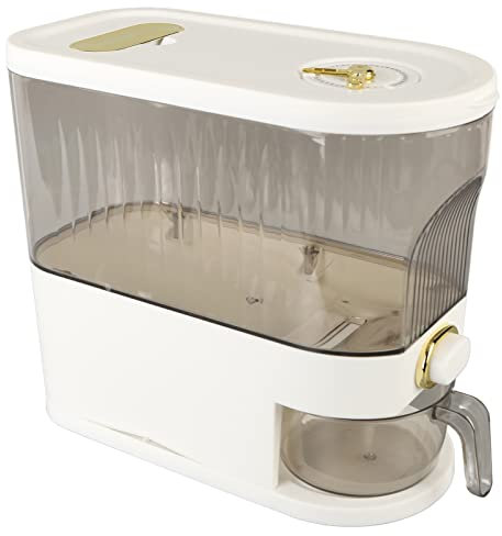 Distributeur de Riz, Récipients Stockage Denrées Alimentaires Scellés Grande Capacité, Distributeur de Nourriture Sèche Inodore, Effacer La Conception L'Opération du Bouton (L)