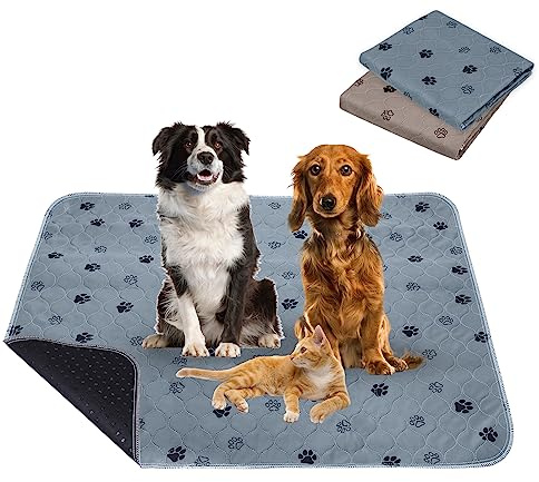 2 pezzi 90 * 120cm Traverse Lavabili per Cani, Tappetini Assorbenti per Cani, Tappetino per Addestramento del Cane Riutilizzabile per Gatti, Conigli, Porcellini d'India