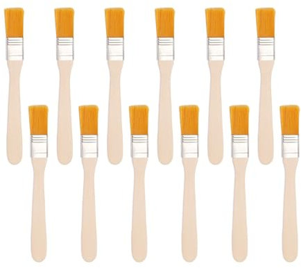 12Pcs Small Paint Brushes Small Touch Up Paint Brush 1/2 Inch Brushes with Wood Handle for Furniture Painting Walls Ceilings Woodwork Cabinets Fences Edge Painting Decorating Tool