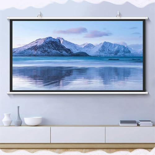 COKYIS Schermo di Proiezione Avvolgibile 30 40 50 60 72 Pollici Schermo per Proiettore A Scomparsa Telo da Videoproiettore Portatile per Casa Ufficio Interno All'aperto(72inch 16:9)
