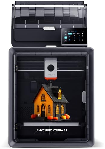 Anycubic Kobra S1 Combo 3D-Drucker Mehrfarbig, 600mm/s Hochgeschwindigkeitsdruck, Trocknen beim Drucken, Vollständig Geschlossene CoreXY-Struktur, Druckgröße 250 x 250 x 250 mm
