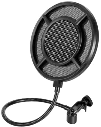 JOINPAYA Filtro Antipop Protector de Micrófono Portátil Filtro Antiviento para Micrófono para Grabación de Voz y Reducción de Ruido Color Negro