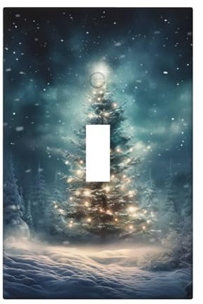 Tapa de enchufe de policarbonato de doble salida, diseño de árbol de Navidad y nieve