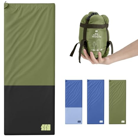 Sacs de couchage pour adultes par temps chaud – Léger/compact/ultra léger/sac de randonnée/imperméable/pliable, sac de compression gratuit – Idéal pour le camping d'été, la randonnée, la moto, facile