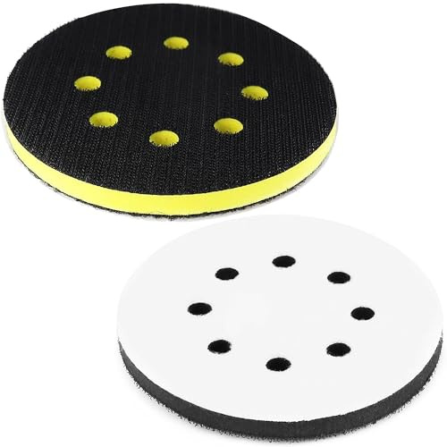 2 st. 125 mm högelastisk svamp-interfacedyna, skumdyna för excenterslipar, 125 mm kardborre-svamp-buffert-stöddyna för excenterslipar (8 hål)
