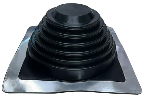Chimsoc HT Rubber Pipe Flashing - Black High Temperature Silicone - Suits 0-150mm Diameter Pipes