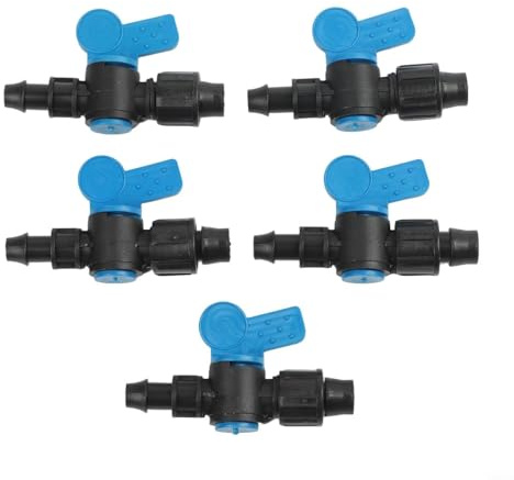UrbanHui 3 conectores de tubería de 16 mm con válvula de bola y bloqueo de tuerca para aplicaciones de riego compatibles con manguera de goteo y sistemas de riego de jardín (50 piezas)