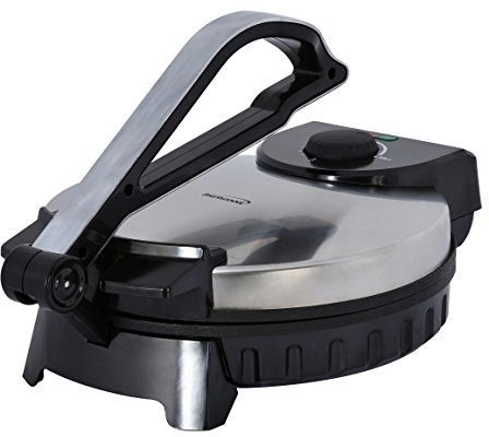 Brentwood Electric Tortilla Maker Non-Stick, 10-inch, Brushed Stainless Steel/Black