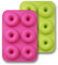 homEdge, stampi per ciambelle, in silicone, 2 pezzi, antiaderenti, per ciambelle, colore: verde e rosa