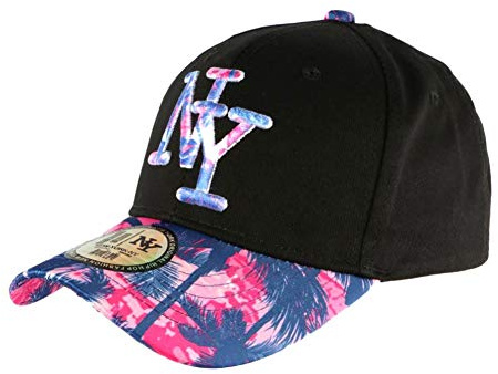 Hip Hop Honour Baseballkappe NY Rosa und Blau Fashion Hawaii – Einheitsgröße, Rosa, Unisex