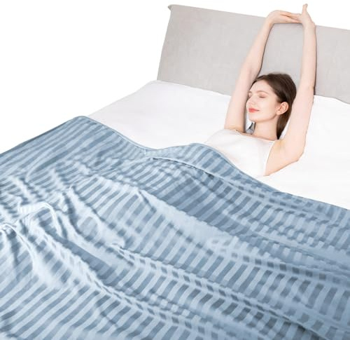 Elegear Revolutionerande Kylfilt Queen, Absorberar värme för att hålla kroppen sval vid nattliga svettningar, dubbelsidig Arc-Chill3.0 kylfiber Q-Max>0,5, lätta sommarfiltar för sömn 198 x 218 cm