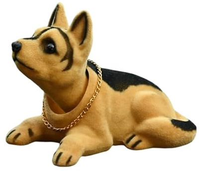 perfk Niedliche Wackelkopf-Hunde-Simulation Wackelkopf-Hund Wackelhund-Hündchen-Figur Modell für Auto-Armaturenbrett-Tischplatte Ornament Dekoration, Schäferhund