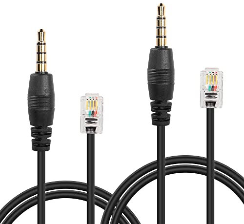 GINTOOYUN Lot de 2 câbles téléphoniques Cisco RJ9 vers jack audio 3,5 mm RJ9 4P4C vers prise audio mâle 3,5 mm pour fixer des ensembles téléphoniques, écouteurs, etc. (82,6 cm)