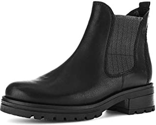 Gabor Damen Chelsea Boots | Frauen Stiefeletten | Wechselfußbett | Moderate Mehrweite (G) | Kurzstiefel | schwarz (Mel.) | 40 EU - 6.5 UK