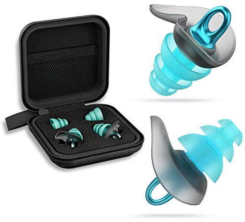 Hearprotek Ohrstöpsel zum Schwimmen für Erwachsene, Silikon Wasserdichte Schwimm-Ohrstöpsel zum Schutz der Ohren, Passgenaue Wiederverwendbare Duschen, Bad, Surfen, Kajakfahren Grün