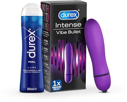 Intense Delight Vibrating Bullet + Play Feel Lube 50ml - Enhanced Sensation, Personal Massager, Couples, Water-Based, Smooth, Long-Lasting, Easy Clean, Discreet, Travel-Friendly, Safe, Intimate Care