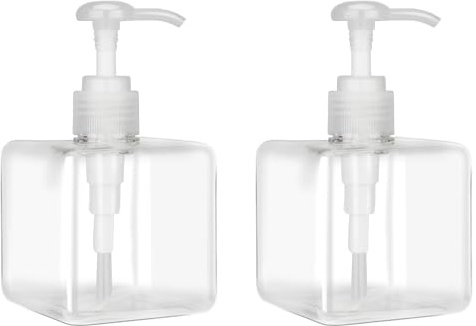 250 ml (8,5 uns) pumpflaskdispenser Jansburg 2-pack påfyllningsbar fyrkantig plastlotiondispenser tom lotion pumpflaska för eterisk olja tvål lotion schampo badrum resa klar
